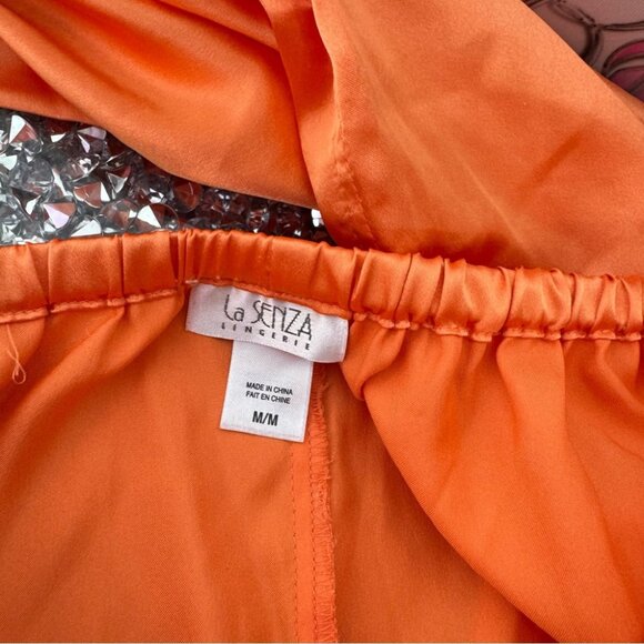 La senza pants silky satiny orange shimmer pockets waist tie up vintage y2k 2000 - Picture 9 of 11